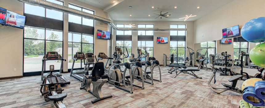Fitness center in Brownsburg apartment community